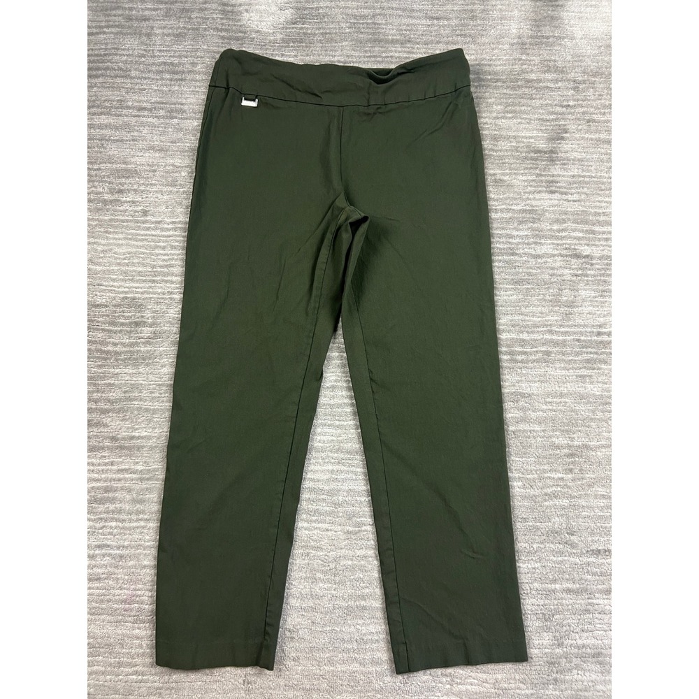 Hiview Pants Womens 16 Olive Green Straight Leg Pull On Stretch Workwear Trouser